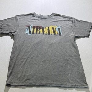 NIRVANA Multicolor In Utero Gray Graphic Tee L